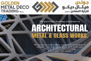 Golden metal deco architectural glass Qatar